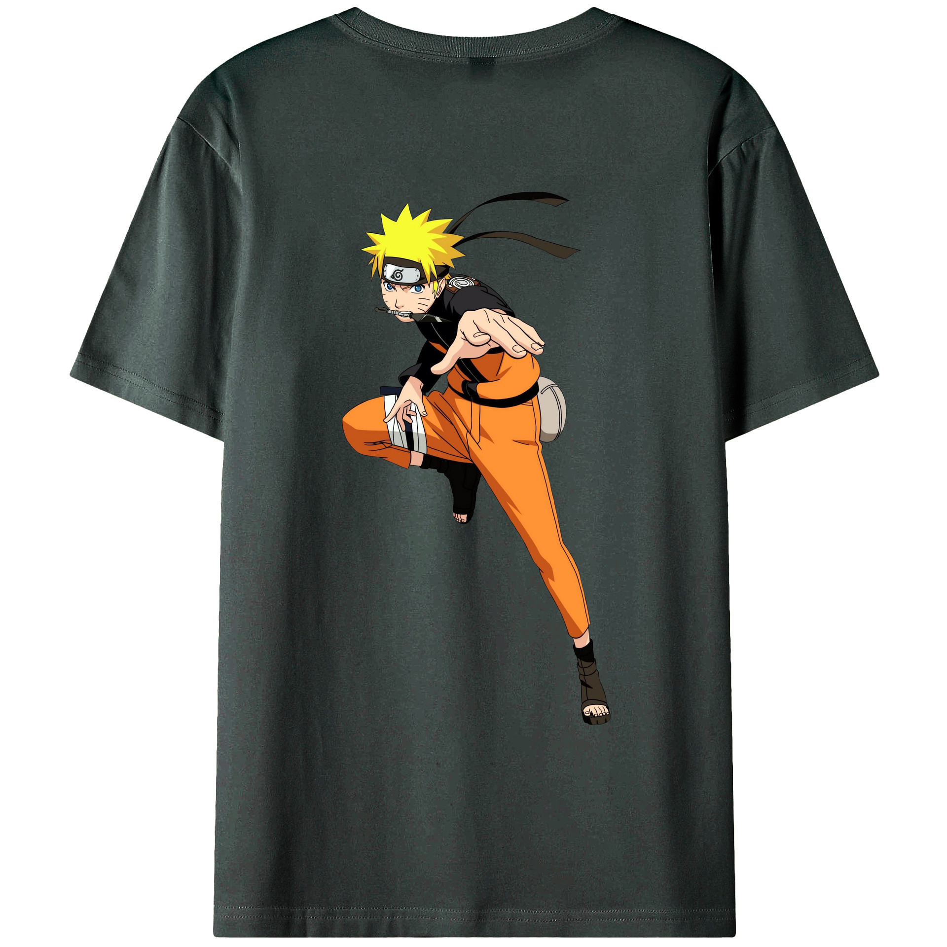 （画像用） NARUTO -ナルト- うずまき ナルト Uzumaki Naruto 綿100％ メンズ半袖Tシャツ（バックプリント） 通気性